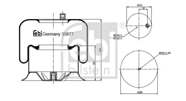 FEBI BILSTEIN Кожух пневматической рессоры 35877